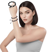 Pulsera de onix mate y hematite con charm colgante