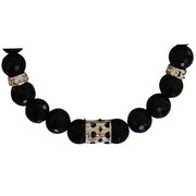 Escondenudos de plata calada de pulsera de ónix facetado