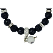 Charm colgante de pulsera de onix facetado negro