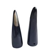 Collar colgante con cuerno natural de vaca marrón oscuro