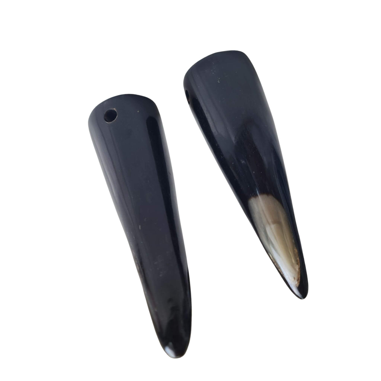 Collar colgante con cuerno natural de vaca marrón oscuro