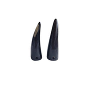 Collar colgante con cuerno natural de vaca marrón oscuro