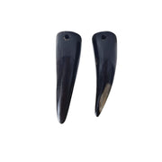 Collar colgante con cuerno natural de vaca marrón oscuro