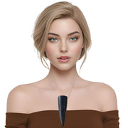 Collar colgante con cuerno natural de vaca marrón oscuro