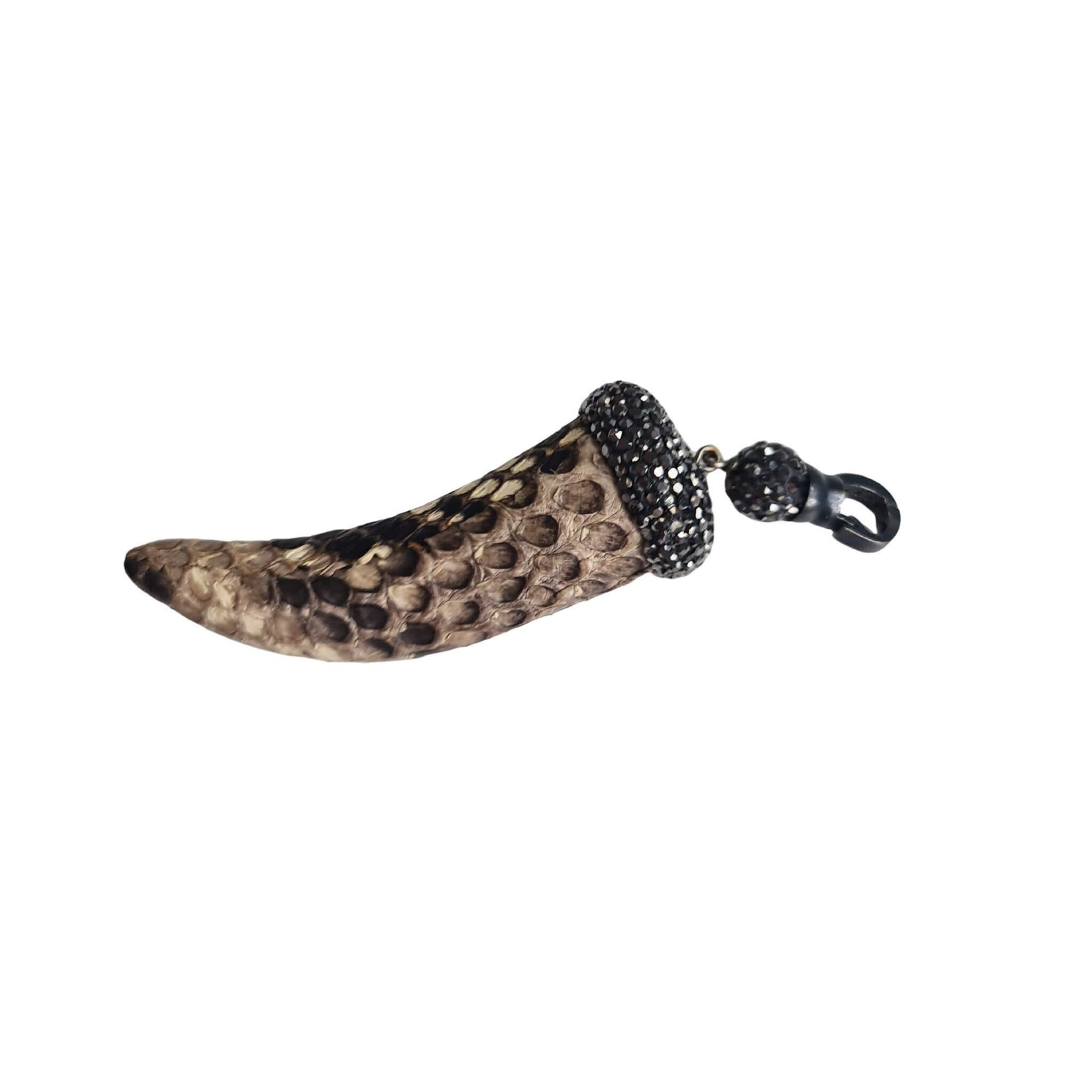 Collar colgante cuerno de pitón en tonos marrones
