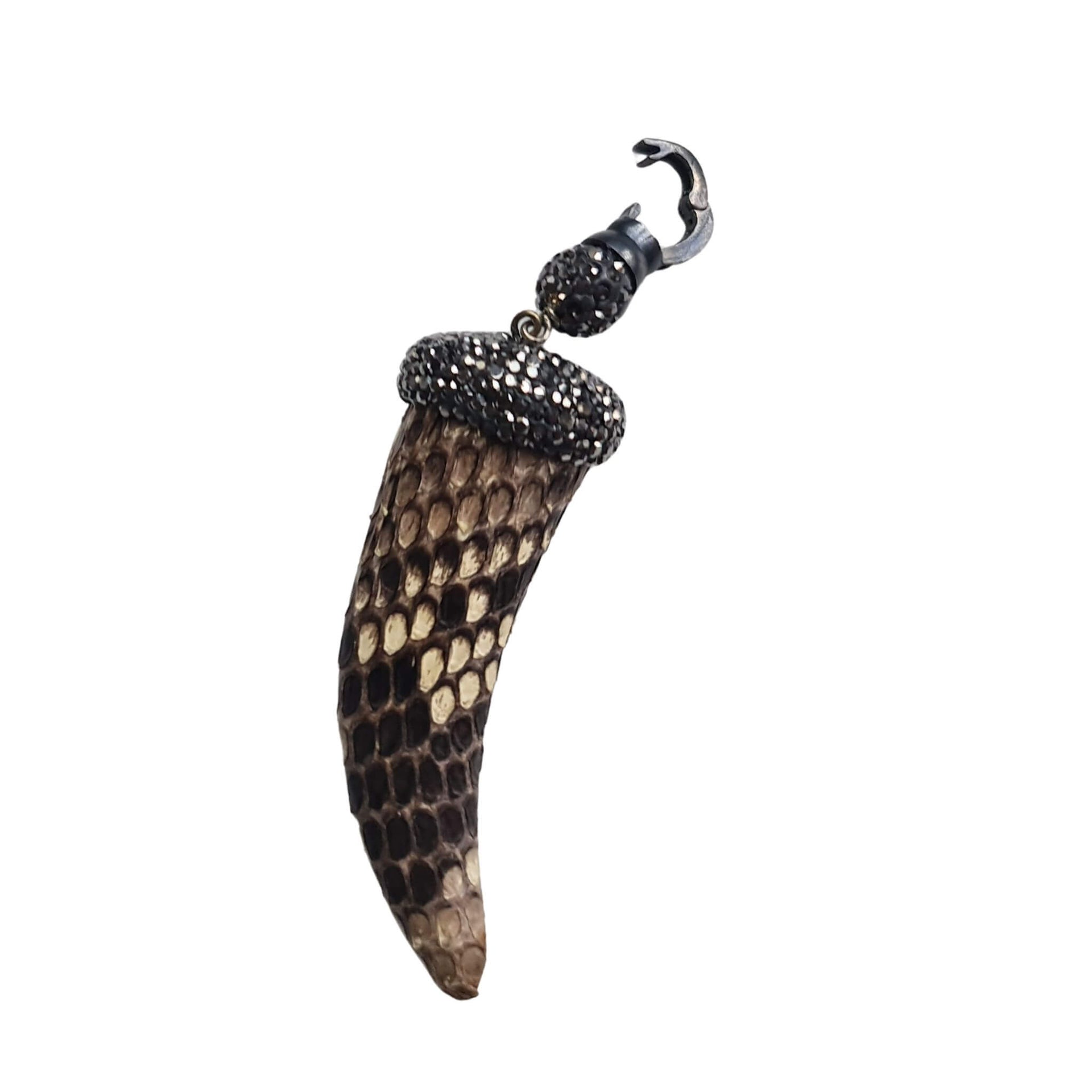 Collar colgante cuerno de pitón en tonos marrones