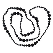 Collar largo de ágata negra facetada de 160 cm