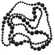 Collar largo de ágata negra facetada de 160 cm
