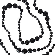 Collar largo de ágata negra facetada de 160 cm