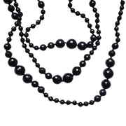 Collar largo de ágata negra facetada de 160 cm