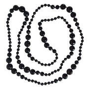 Collar largo de ágata negra facetada de 160 cm