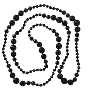 Collar largo de ágata negra facetada de 160 cm