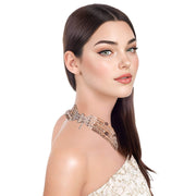 Collar de cuarzo fumé y cristal de 6 vueltas