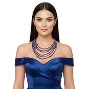 Collar de aventurina facetada y cristal azul