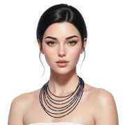 Collar de onix mate liso de 7 vueltas
