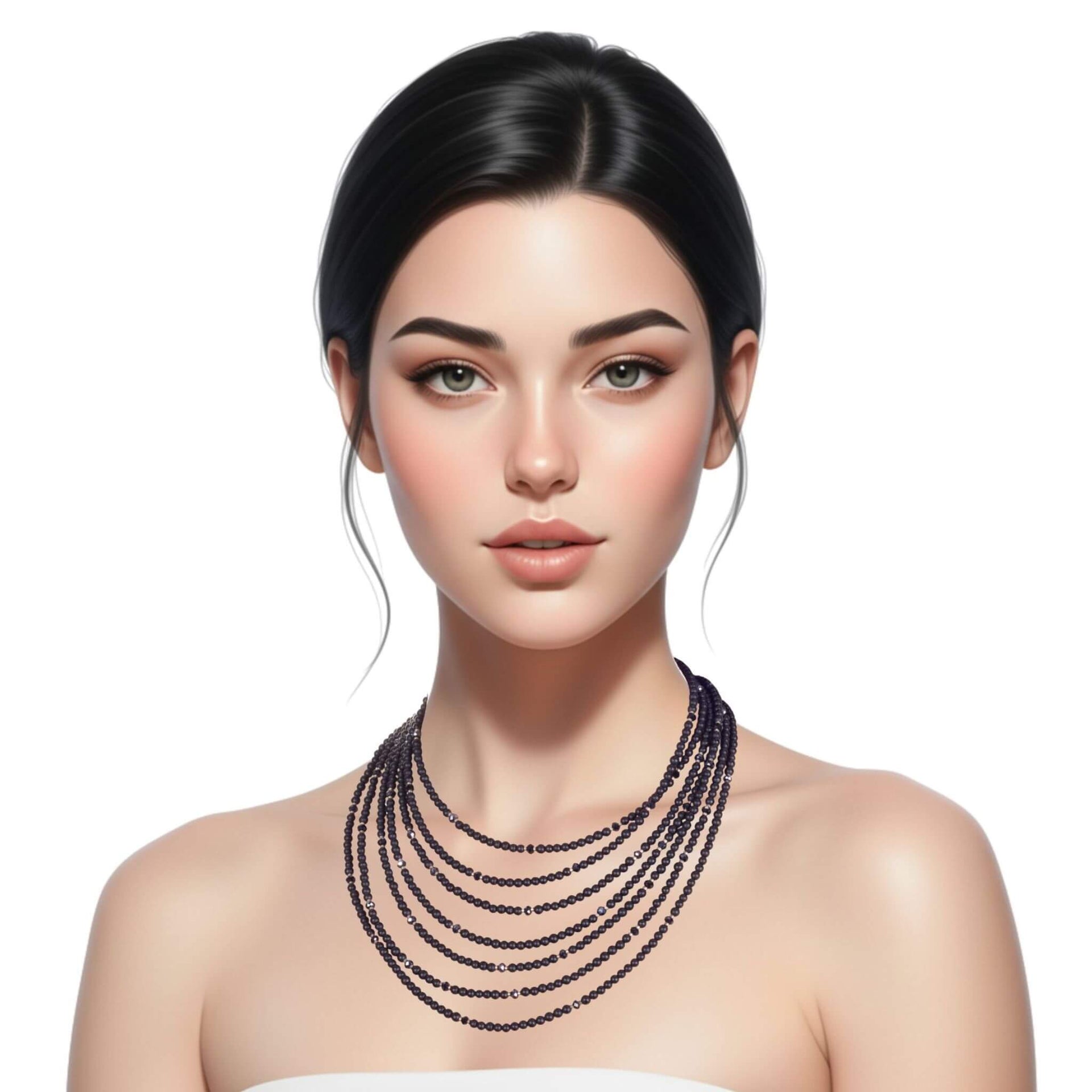 Collar de onix mate liso de 7 vueltas