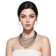 Collar de onix mate liso de 7 vueltas