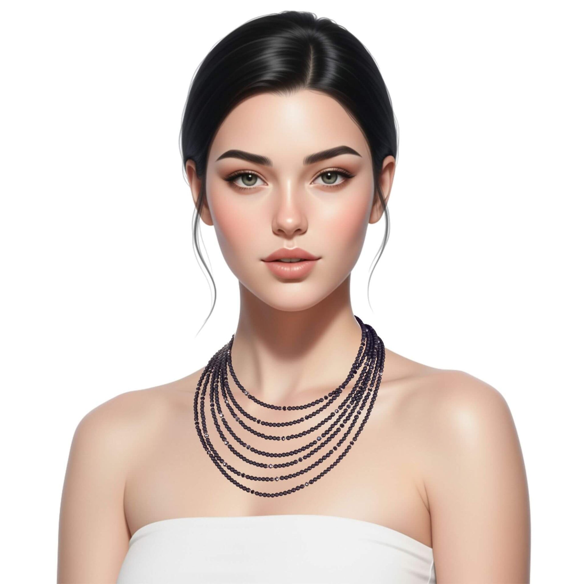 Collar de onix mate liso de 7 vueltas