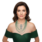 Collar de jade verde de 10 vueltas