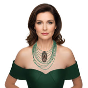 Collar de jade verde de 10 vueltas