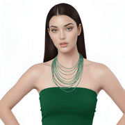 Collar de jade verde de 10 vueltas