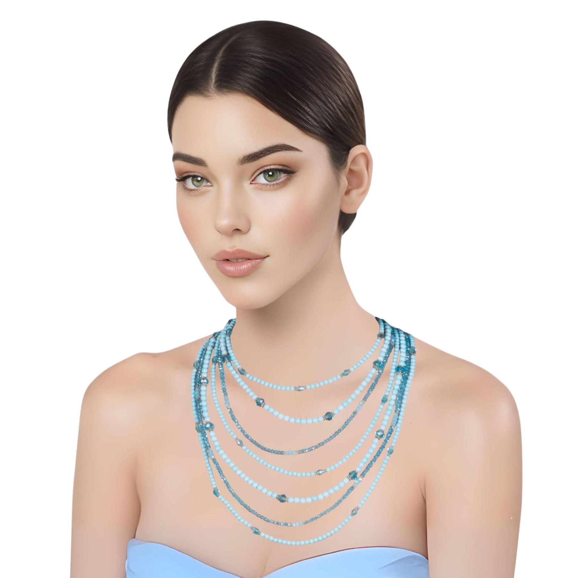 Collar de turquesas de 7 vueltas