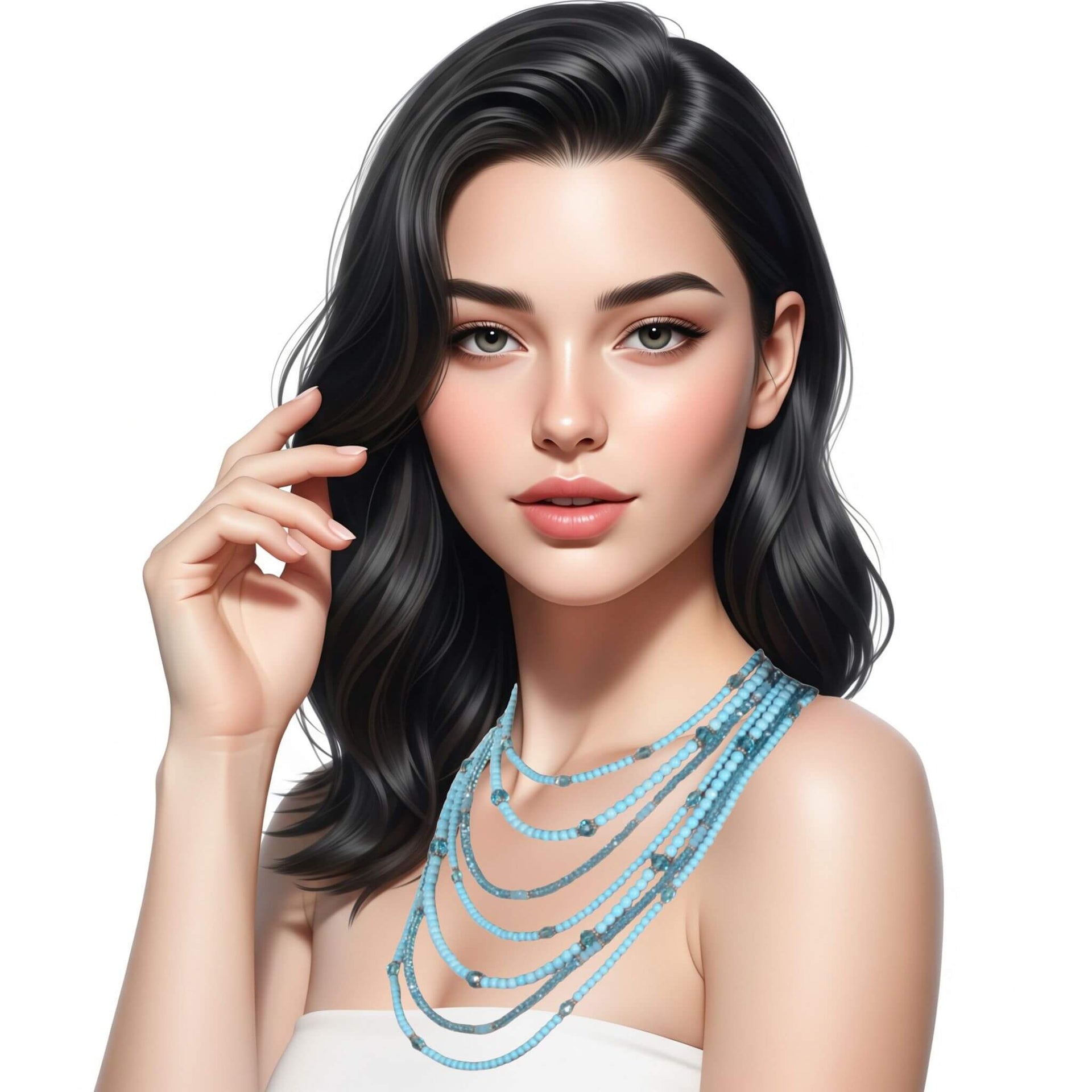 Collar de turquesas de 7 vueltas