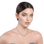 Collar de hematite negro y central de cristal de brillantes gris