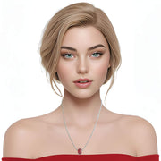 Collar de hematite plata y pieza central de cristal de murano rojo