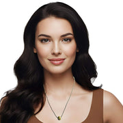 Collar de hematite y central de cristal de murano amarillo
