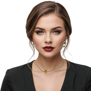 Collar de hematite y central de cristal de murano amarillo