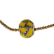 Collar de hematite y central de cristal de murano amarillo