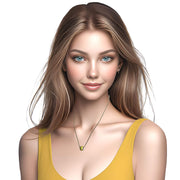 Collar de hematite y central de cristal de murano amarillo