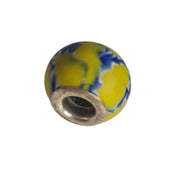 Collar colgante de plata de ley con cristal de murano amarillo