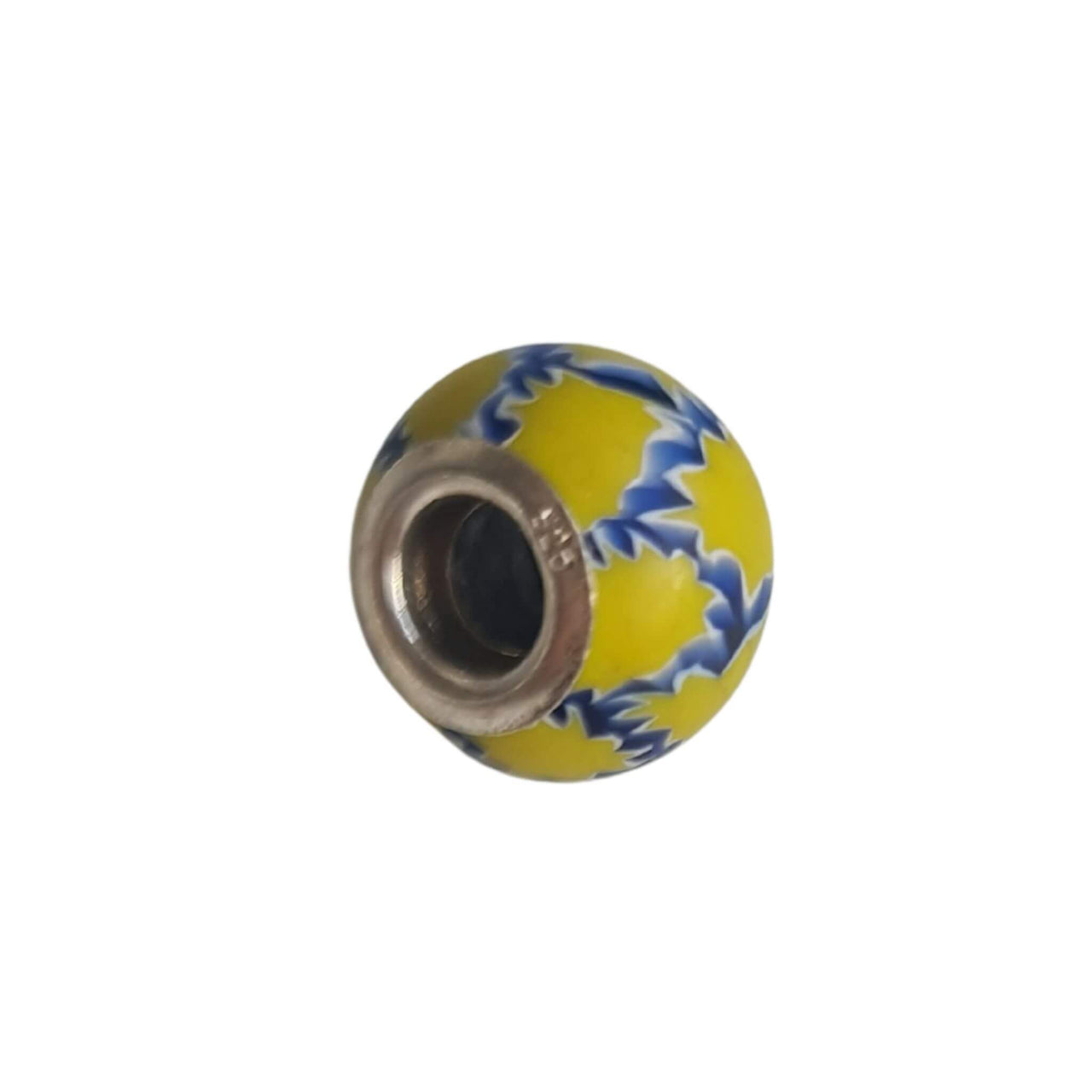 Collar colgante de plata de ley con cristal de murano amarillo