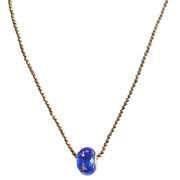 Collar de hematite y central de cristal de murano azul