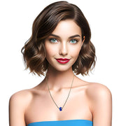 Collar de hematite y central de cristal de murano azul