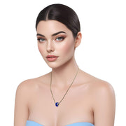 Collar de hematite y central de cristal de murano azul