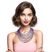 Collar de ágata morada de 7 vueltas