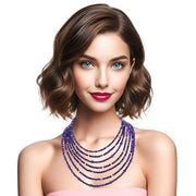 Collar de ágata morada de 7 vueltas