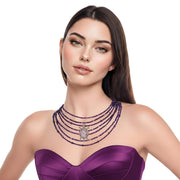 Collar de ágata morada de 7 vueltas