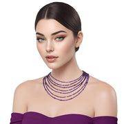 Collar de ágata morada de 7 vueltas