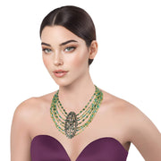 Collar de jade y piedras naturales variadas verdes