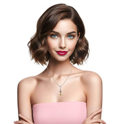 Collar Colgante de plata de ley con circonitas tricolor