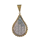 Colgante lágrima de plata de ley con circonitas blancas y brillantes lilas