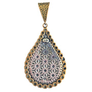 Colgante lágrima de plata de ley con circonitas blancas y brillantes lilas