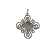 Colgante cruz entrelazada de plata de ley con circonitas blancas