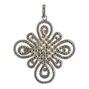 Colgante cruz entrelazada de plata de ley con circonitas blancas