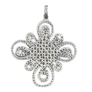 Colgante cruz entrelazada de plata de ley con circonitas blancas