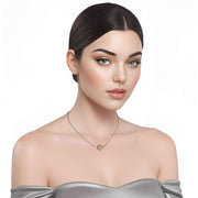 Collar de hematite plata y bola central labrada en plata de ley